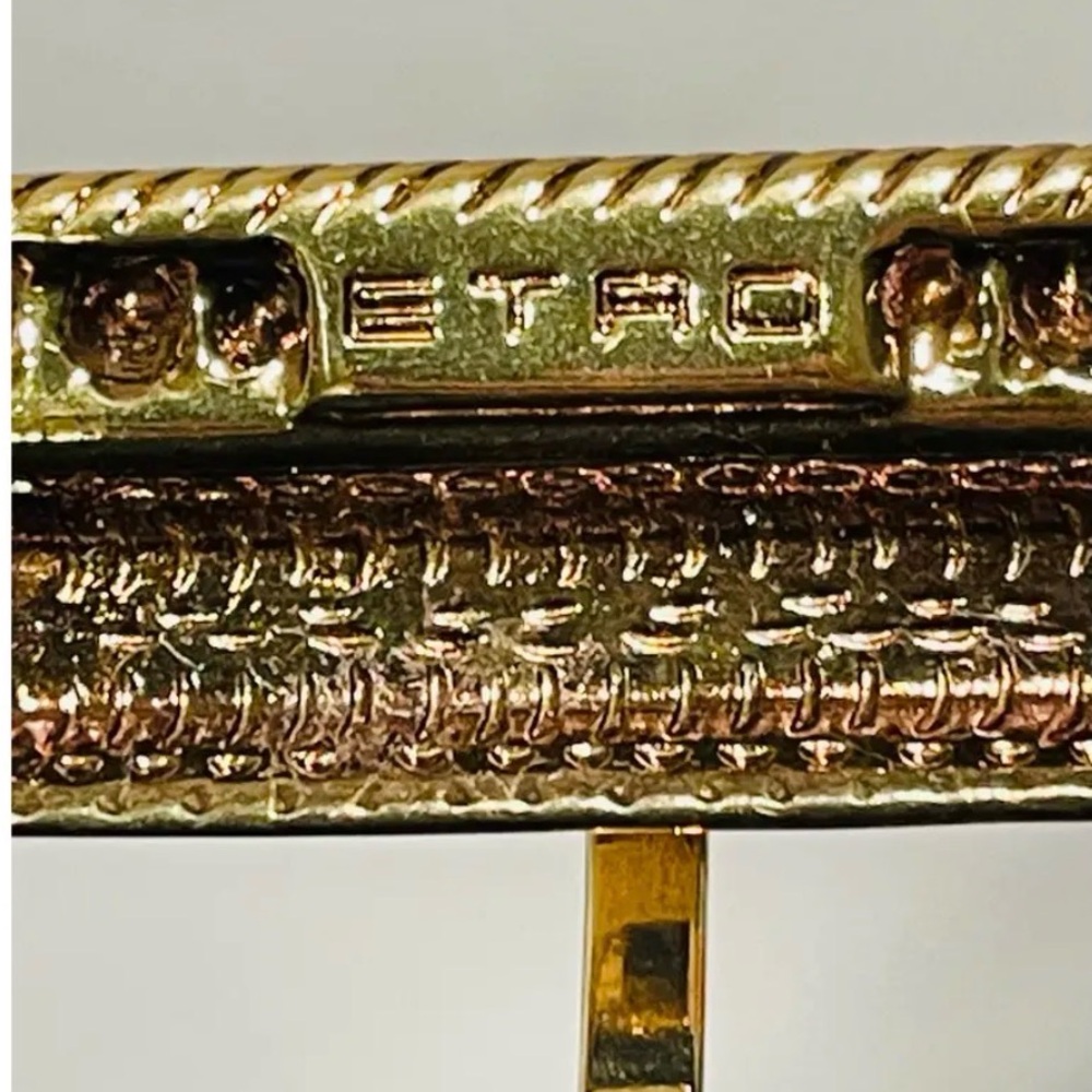 Etro Milano Black Belt with Gold Buckle - Picture 6 of 8